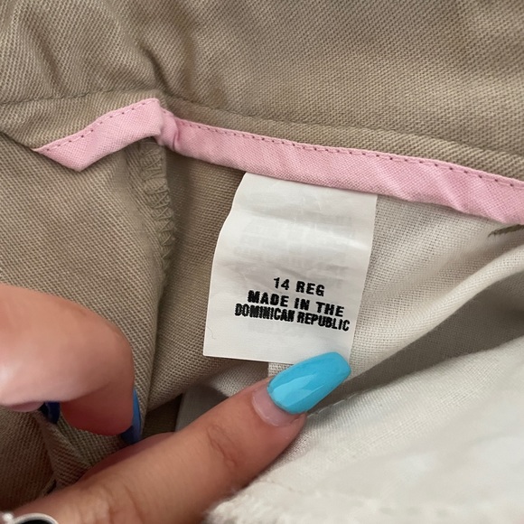 Girls Khaki School Uniform Pants/ Trousers, Sizes: 14 & 16, Adjustable Straps - Picture 2 of 3